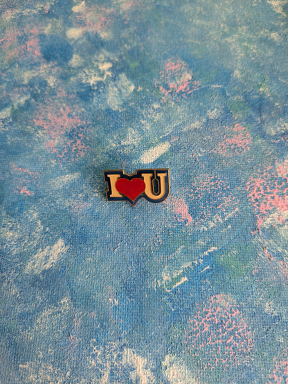 Vintage I Love You "I Heart You" Enamel Pin Badge - 1980s Approx