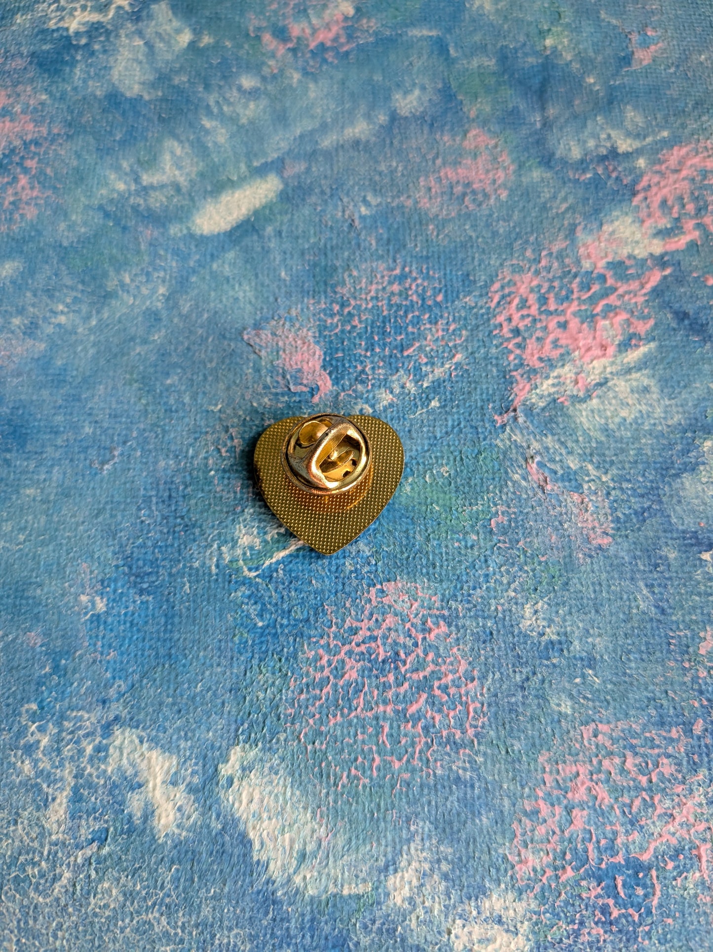 Heart Shaped Red and Gold Enamel Pin Badge