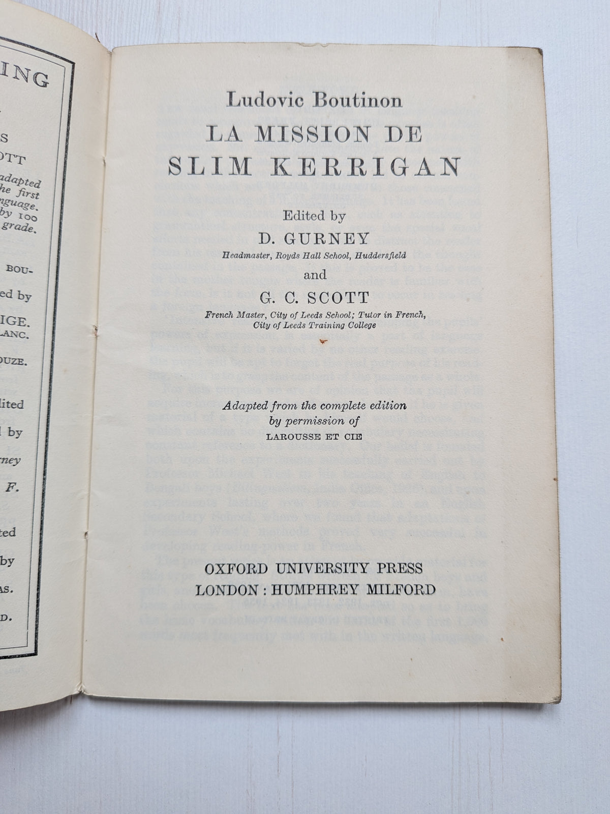 La Mission De Slim Kerrigan - Ludovic Boutinon - 1935 - Oxford University Press