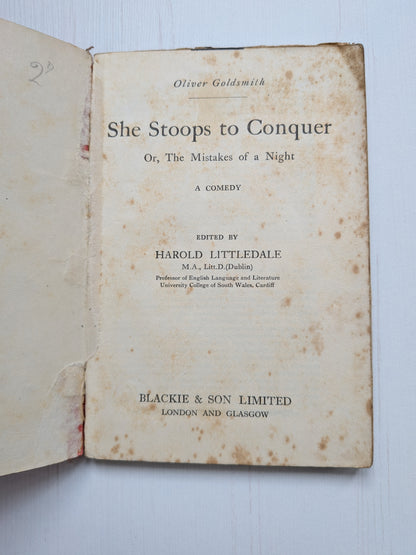 She Stoops To Conquer by Oliver Goldsmith - 1898 - Blackie & Son Ltd
