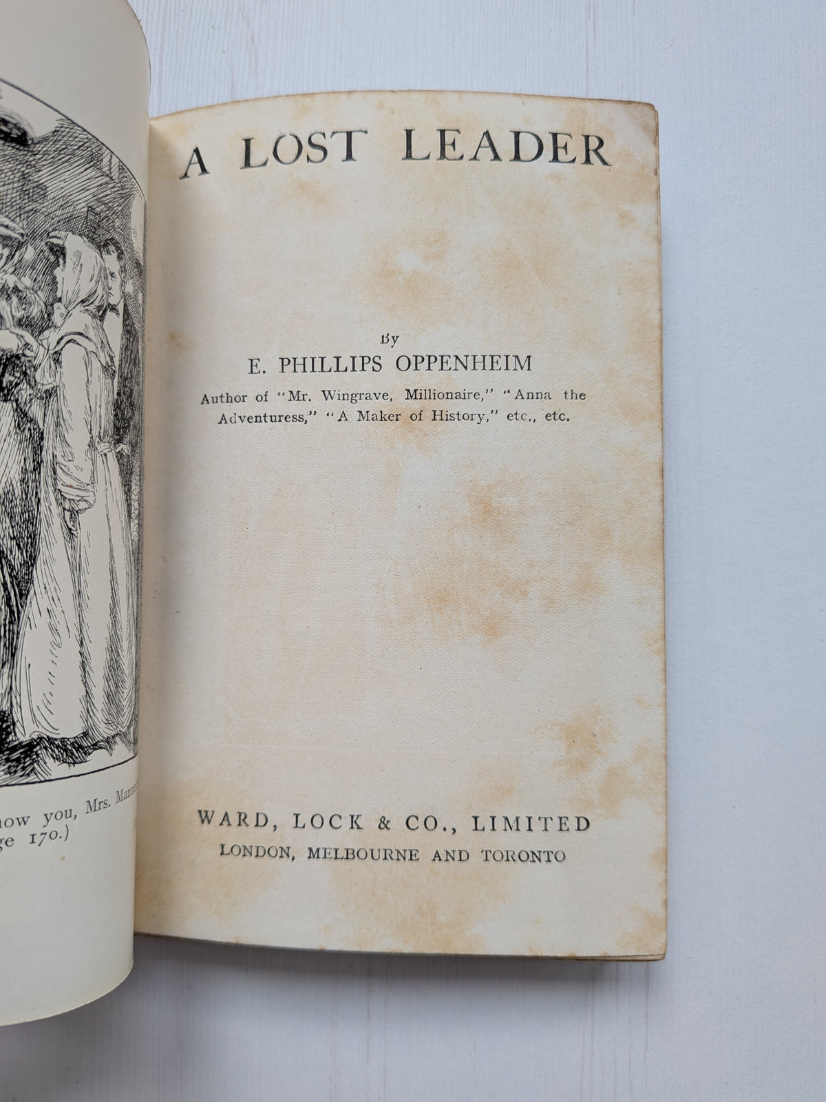 A Lost Leader by E. Phillips Oppenheim - Ward, Lock & Co. Ltd - 1910s Approx