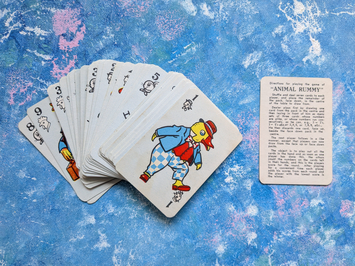 Vintage Animal Rummy Card Game - Clifford Series - 1950s Approx