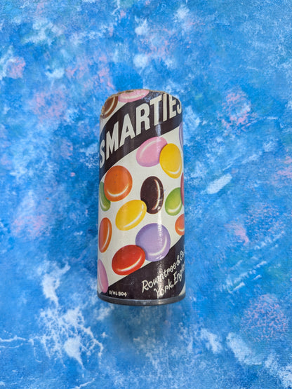 Rare Vintage 1950s Smarties Sweets Card Tube With Tin Base - Rowntree & Co Ltd
