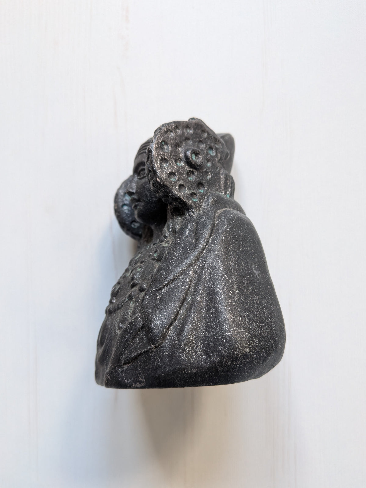 Rare Vintage Lady of Elche Dark Grey Ceramic Bust