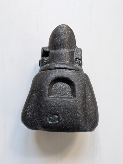 Rare Vintage Lady of Elche Dark Grey Ceramic Bust