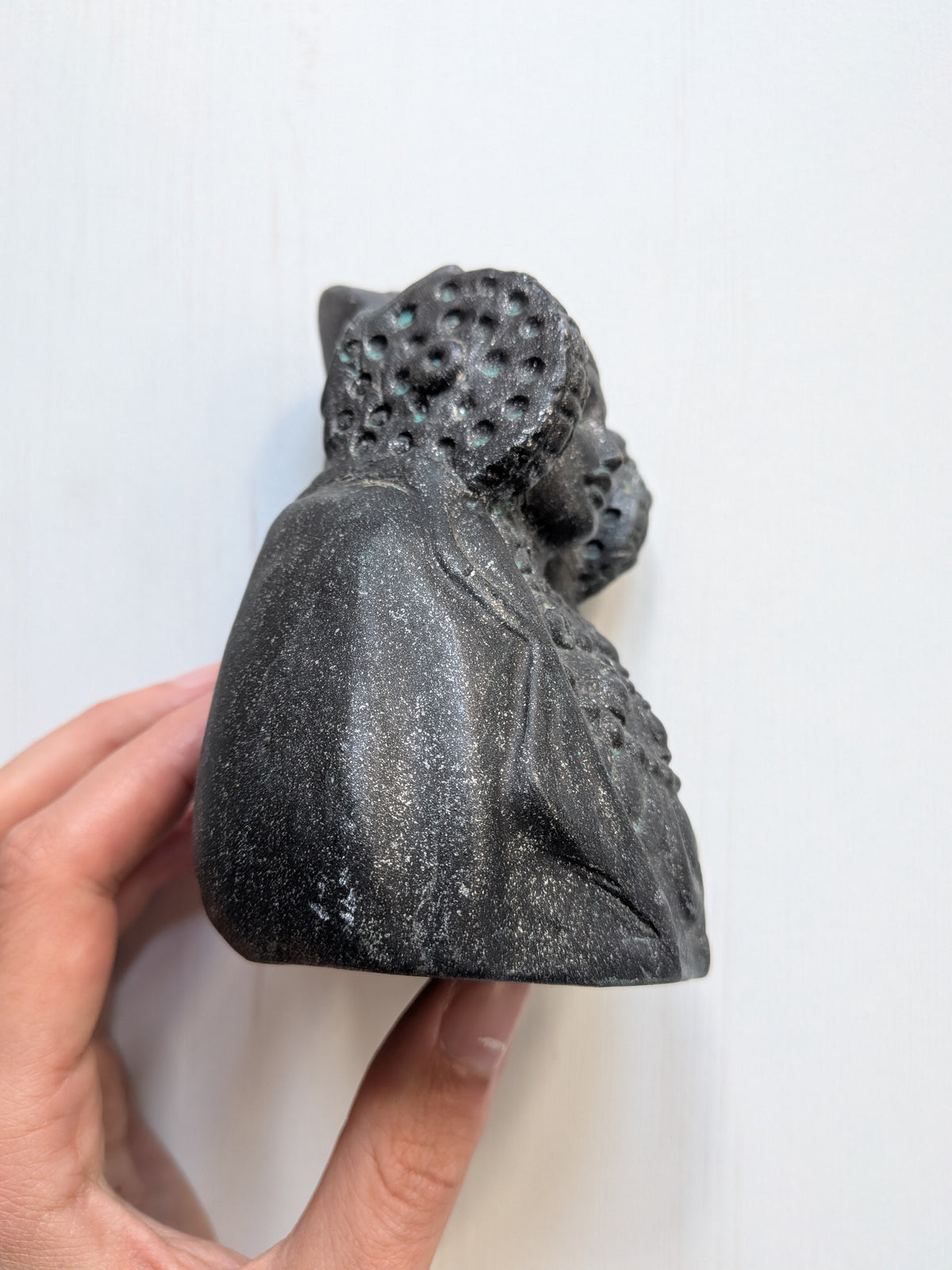 Rare Vintage Lady of Elche Dark Grey Ceramic Bust