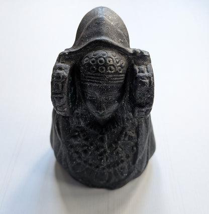 Rare Vintage Lady of Elche Dark Grey Ceramic Bust