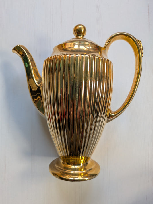 Vintage Royal Winton Grimwades Golden Age Ribbed Coffee Pot - 1940s Approx