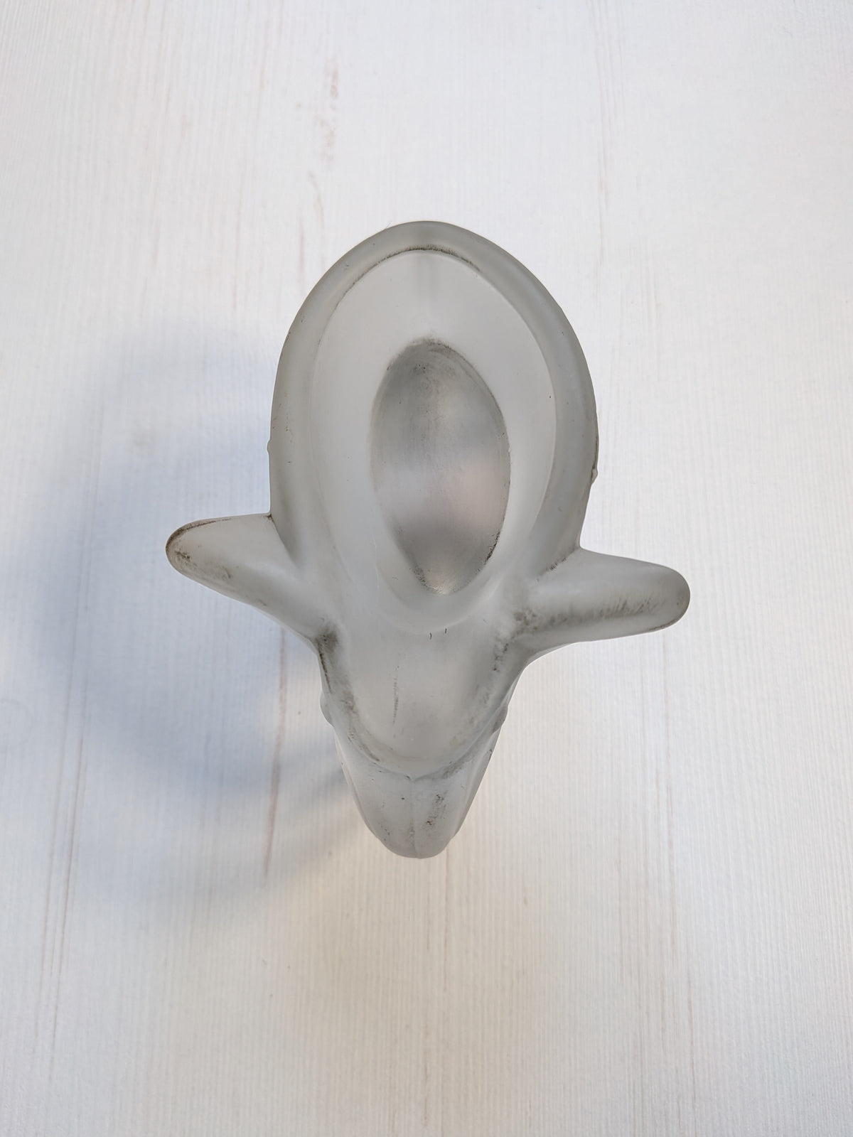 Vintage Frosted Glass Elephant Trinket Dish - Unmarked