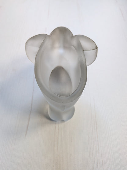 Vintage Frosted Glass Elephant Trinket Dish - Unmarked