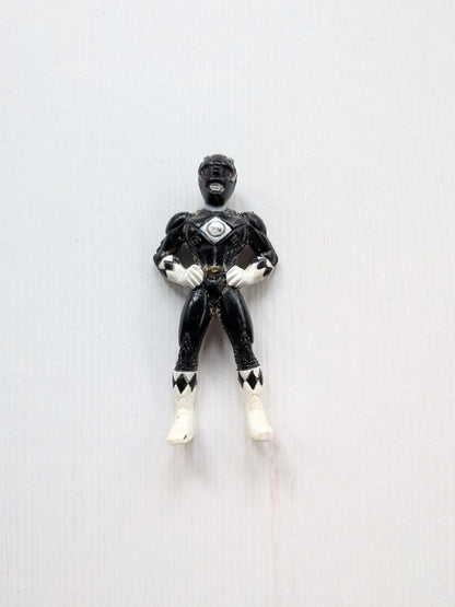 Vintage Mighty Morphin Power Rangers Black Ranger Mini Figure - 1995 - Saban