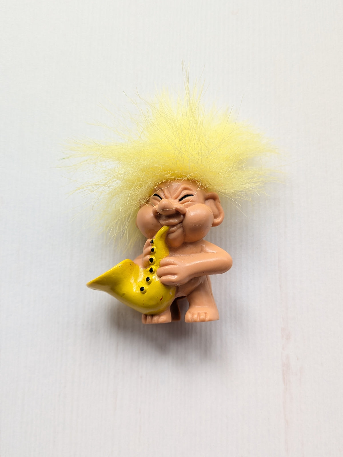 Vintage Weetabix Weetos Yellow-Haired Troll with Saxophone Pencil Topper - 1990s