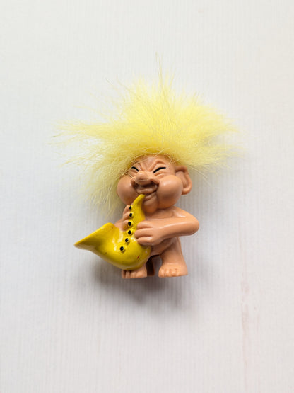 Vintage Weetabix Weetos Yellow-Haired Troll with Saxophone Pencil Topper - 1990s