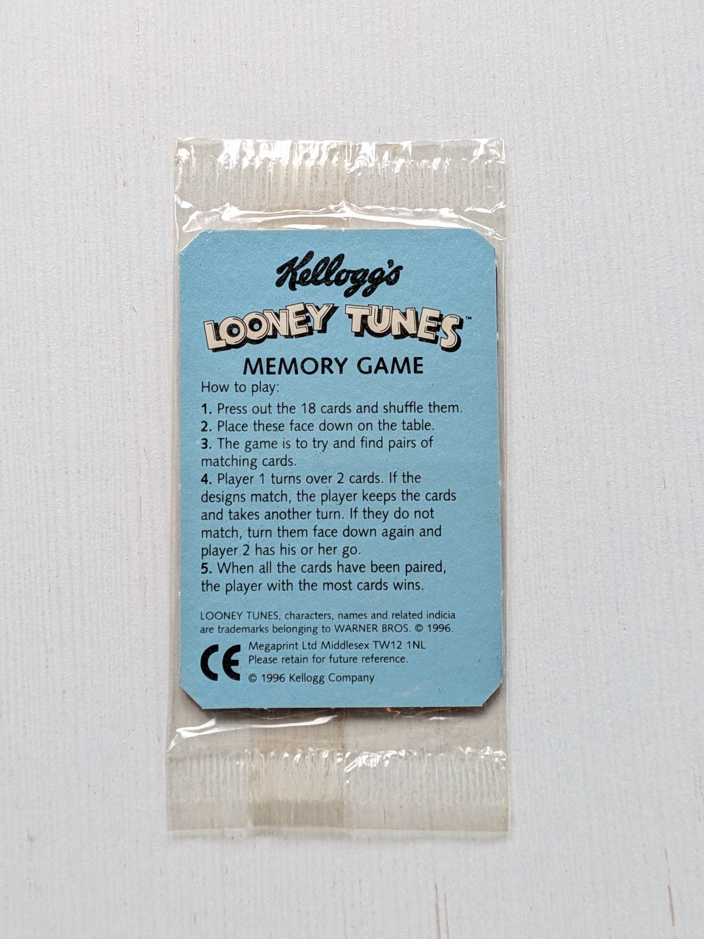 Vintage Looney Tunes Memory Game Card Pack - 1996 - Kellogg's