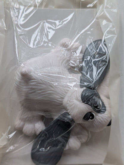 Vintage Pound Puppies Grey/White Puppy Cereal Toy - 1996 - Weetabix