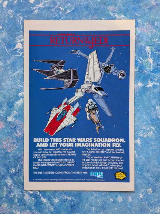 Vintage Star Wars Return of The Jedi MPC Models 1983 Advertisement