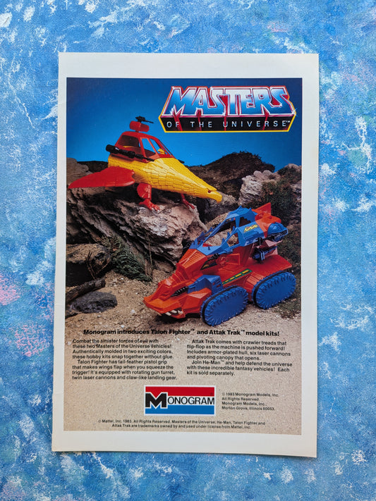 Vintage Masters Of The Universe Monogram Models 1983 Advertisement