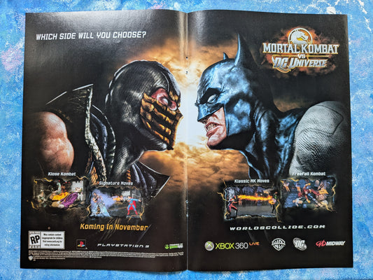 Mortal Kombat VS DC Universe Playstation 3/Xbox 360 Game 2008 Advertisement