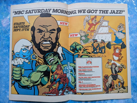 NBC Saturday Morning Cartoons Mr T/Smurfs/Hulk Etc 1983 Advertisement