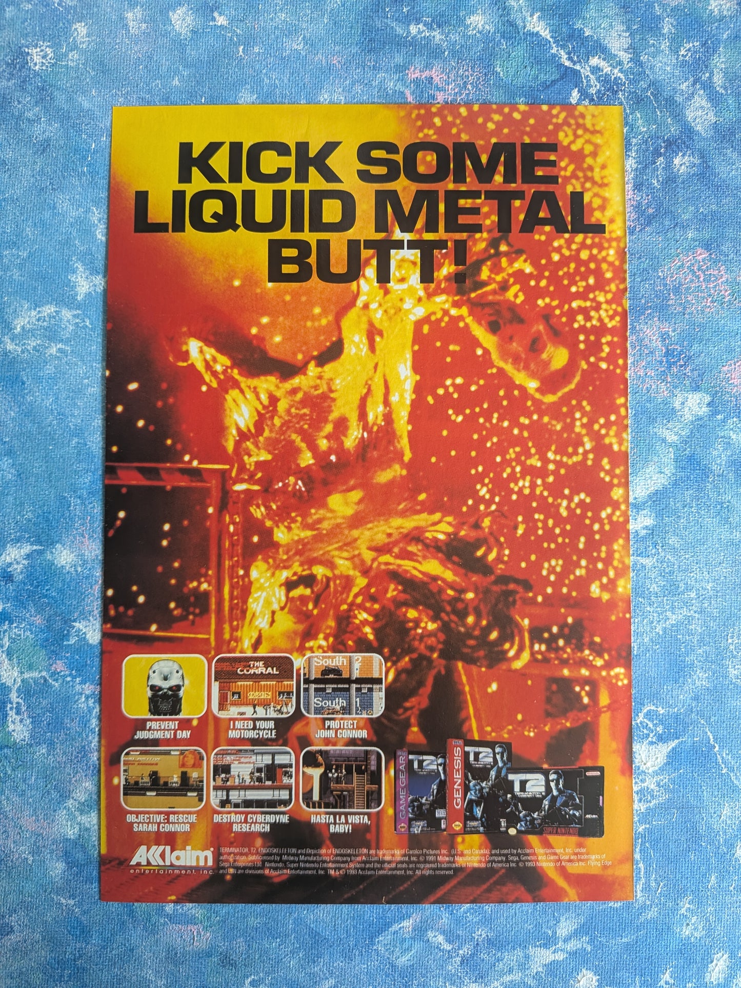 Vintage Terminator 2 Sega/Nintendo Game 1991 Advertisement
