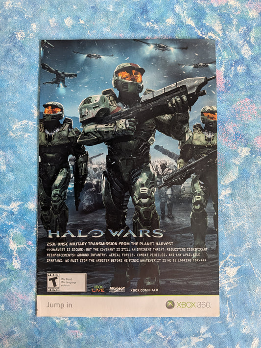 Halo Wars Xbox 360 Microsoft Game 2009 Advertisement
