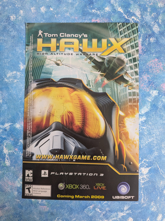 Tom Clancy's Hawx Xbox 360 Microsoft/Ubisoft Game Advertisement
