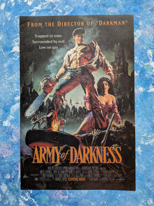 Army of Darkness 1993 Bruce Campbell Movie Cinema Release Preview Advertisement