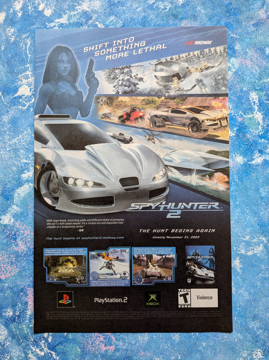 Spy Hunter 2 Playstation 2/Xbox Game 2003 Midway Advertisement