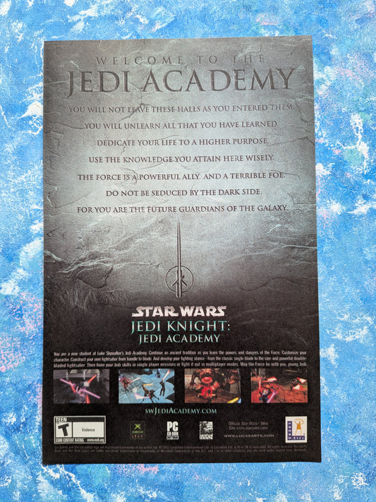 Star Wars Jedi Knight: Jedi Academy 2003 Xbox/PC Game Advertisement