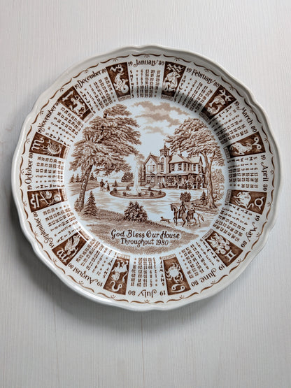 Vintage Calendar Zodiac Plate - 1980 - Ringtons Ltd