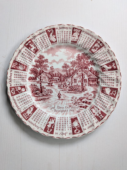 Vintage Calendar Zodiac Plate - 1991 - Royal Crownford Stafforshire
