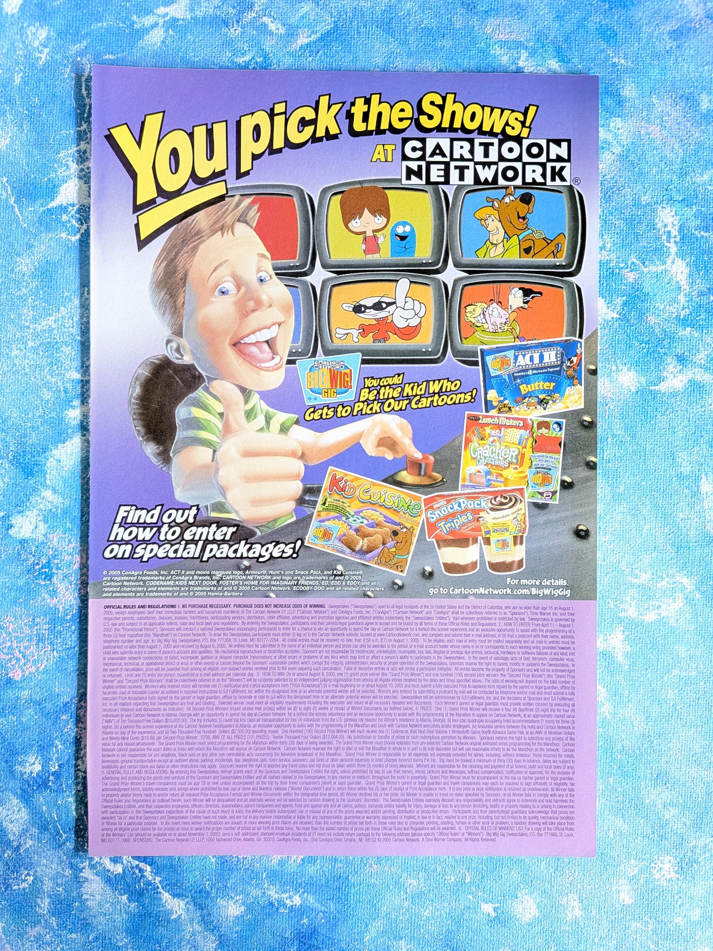 Vintage Cartoon Network "You Pick The Shows!" Kraft Food Promo 2005 Advert