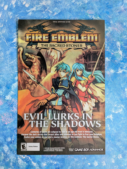 Fire Emblem: The Sacred Stones 2005 Gameboy Advance Game x6 Page Advertisement