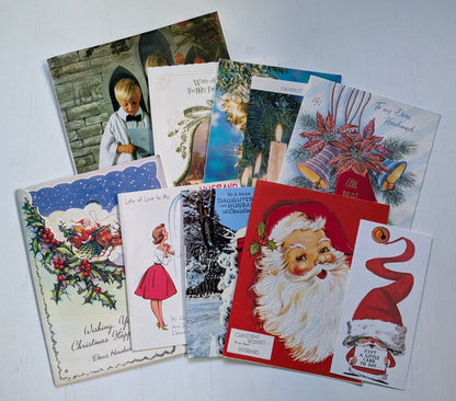 Vintage Retro/Kitsch Christmas Cards Bundle, 10 Cards For Scrapbooking/Crafts #8