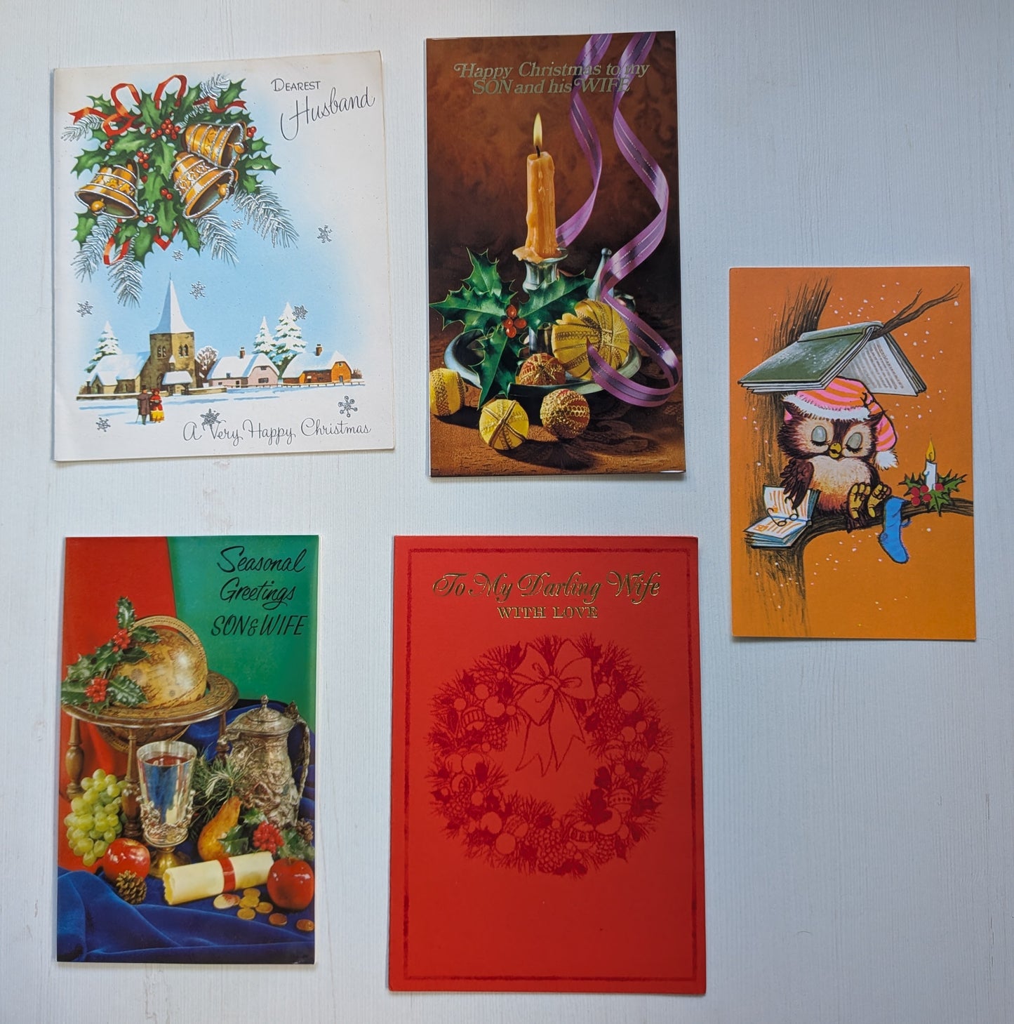 Vintage Retro/Kitsch Christmas Cards Bundle, 10 Cards For Scrapbooking/Crafts #6