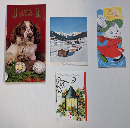 Vintage Retro/Kitsch Christmas Cards Bundle, 10 Cards For Scrapbooking/Crafts #2