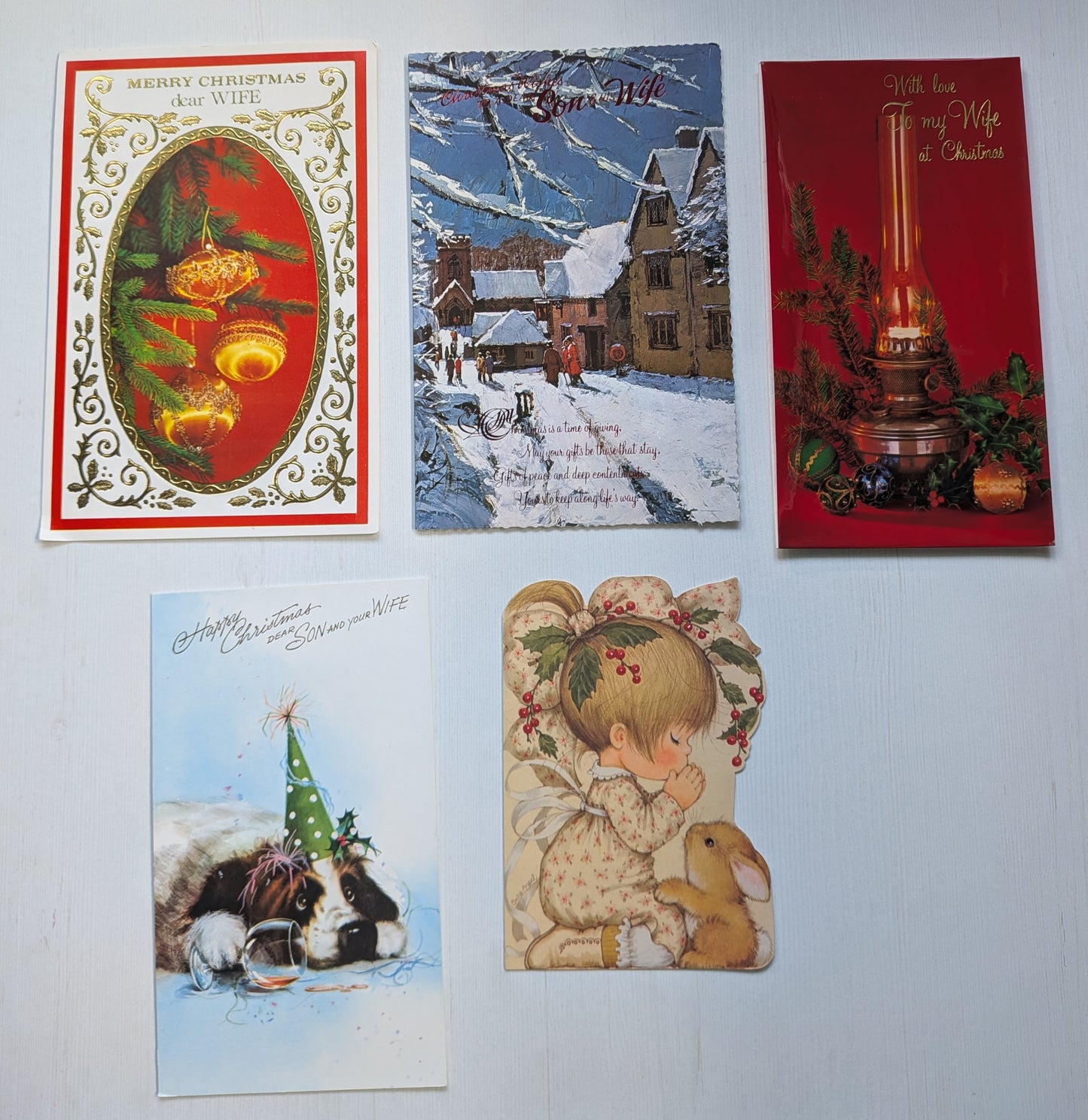 Vintage Retro/Kitsch Christmas Cards Bundle, 10 Cards For Scrapbooking/Crafts #4