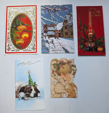 Vintage Retro/Kitsch Christmas Cards Bundle, 10 Cards For Scrapbooking/Crafts #4