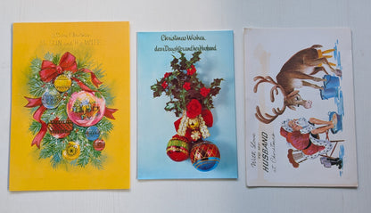 Vintage Retro/Kitsch Christmas Cards Bundle, 10 Cards For Scrapbooking/Crafts #5