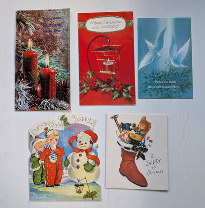 Vintage Retro/Kitsch Christmas Cards Bundle, 10 Cards For Scrapbooking/Crafts #5