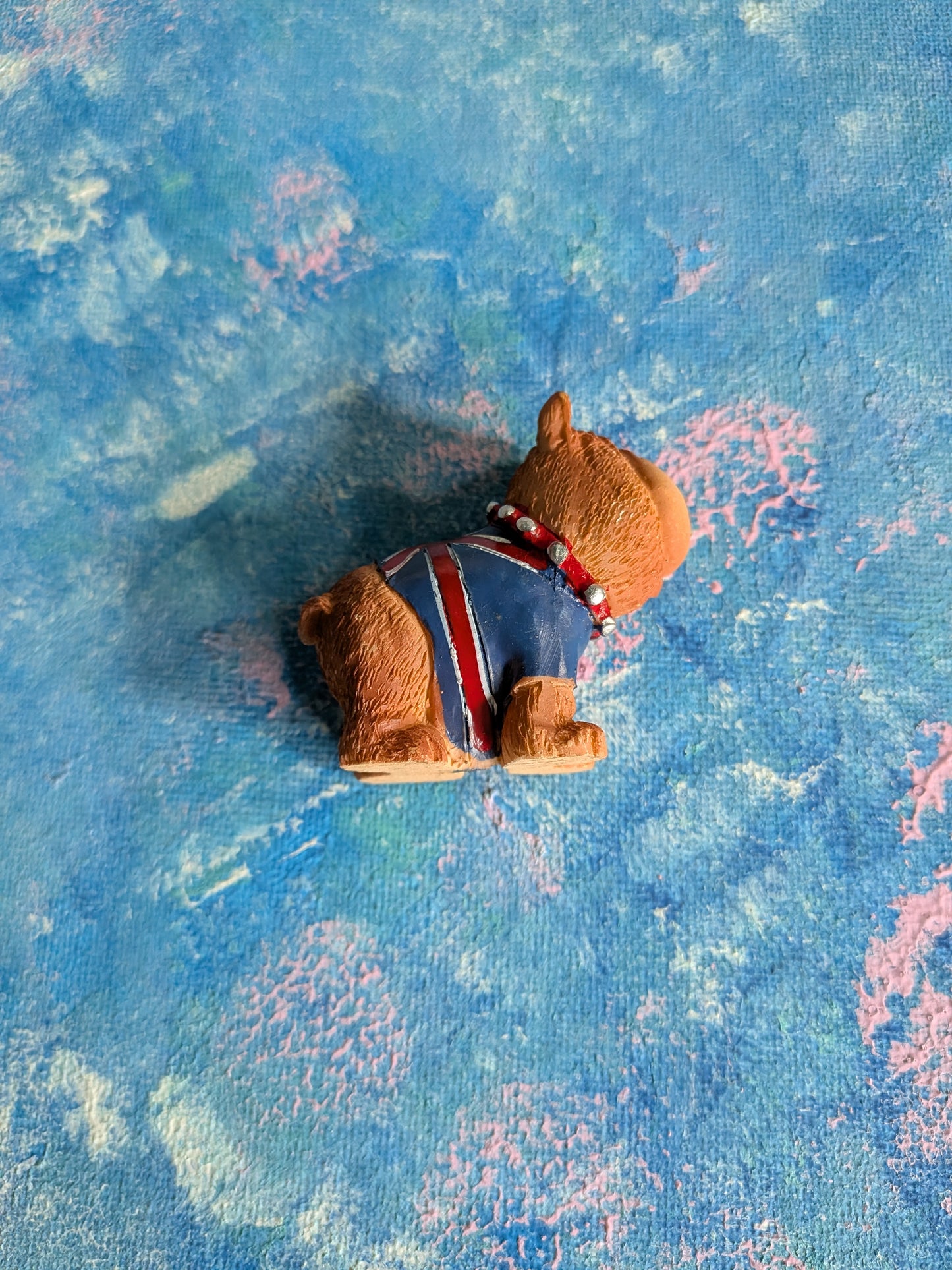 Vintage Bulldog in Union Jack Flag Shirt Miniature Figurine