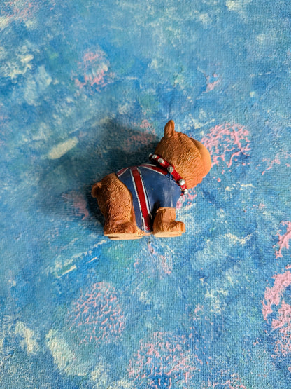 Vintage Bulldog in Union Jack Flag Shirt Miniature Figurine