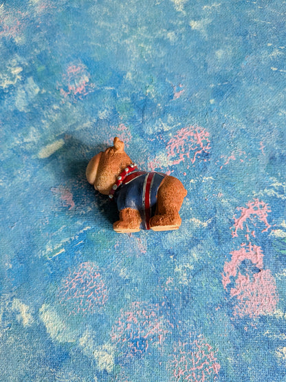 Vintage Bulldog in Union Jack Flag Shirt Miniature Figurine