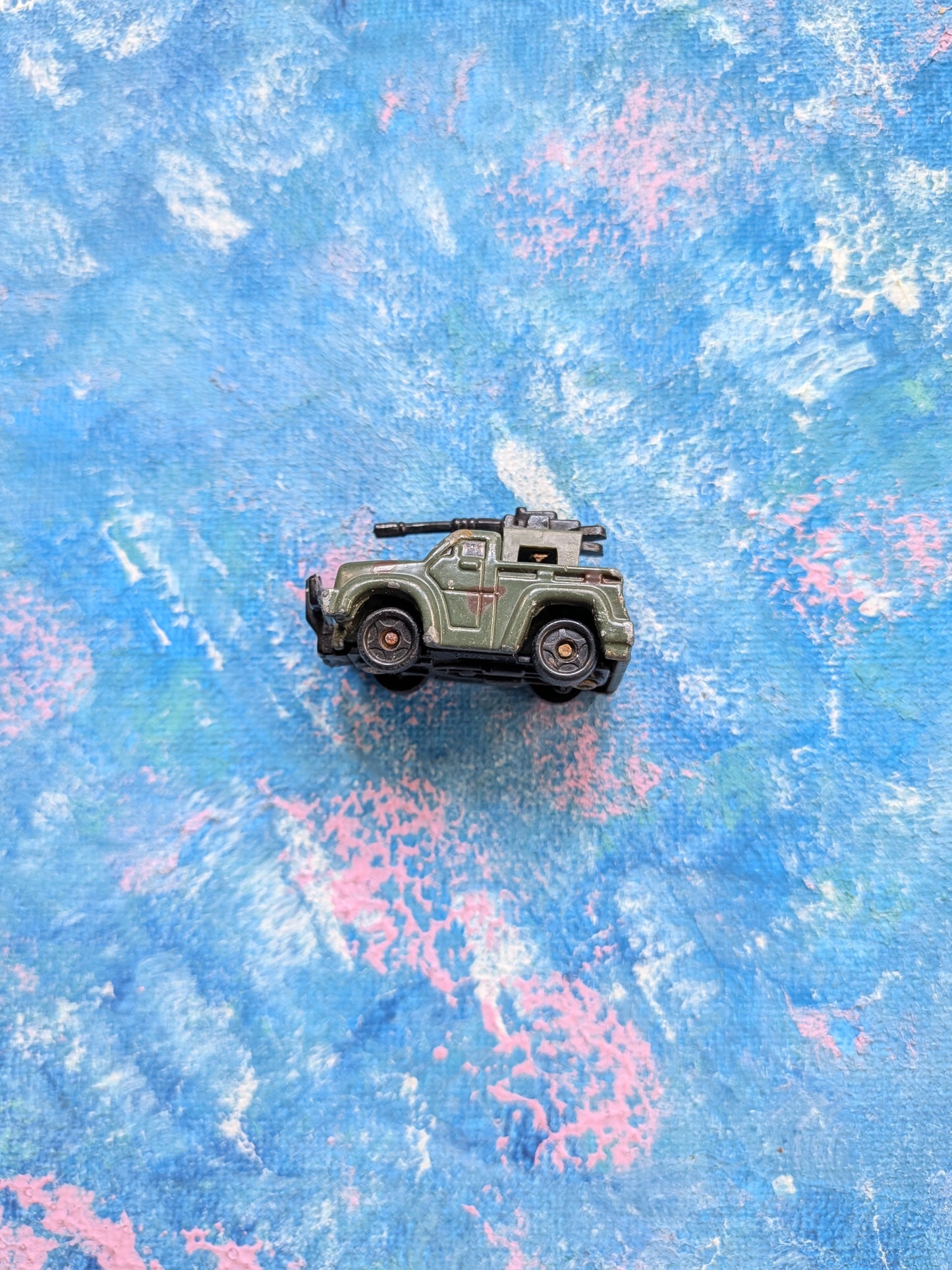 Vintage Miniature Die-cast Camouflage Army Truck