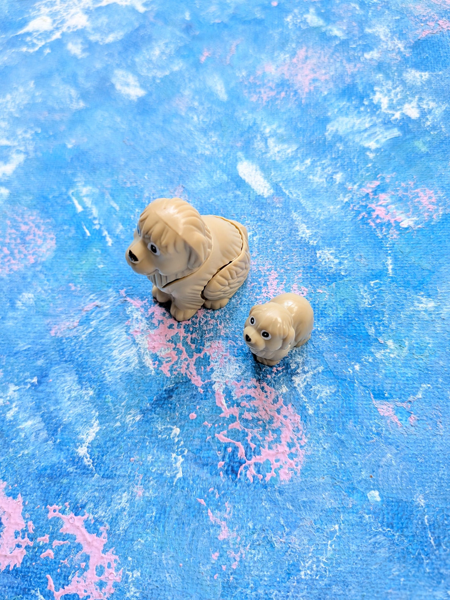 Vintage Kinder Surprise Pets With Babies Dog and Puppy Figures - 1990s