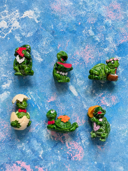 Vintage Kinder Surprise Tiny Terrapin x6 Mini Figures Bundle - 1991 - Ferrero
