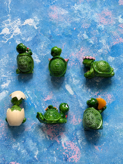 Vintage Kinder Surprise Tiny Terrapin x6 Mini Figures Bundle - 1991 - Ferrero