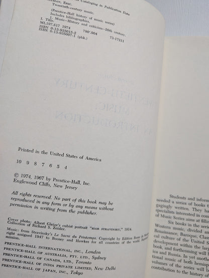 Twentieth-Century Music: An Introduction by Eric Salzman - 2nd Edition - 1974