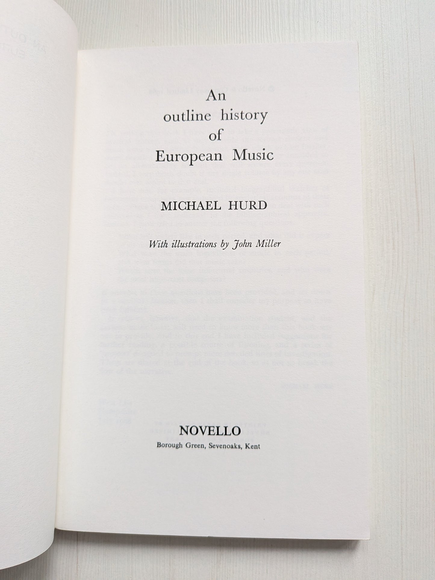 An Outline History of European Music by Michael Hurd - 1968 - Novello