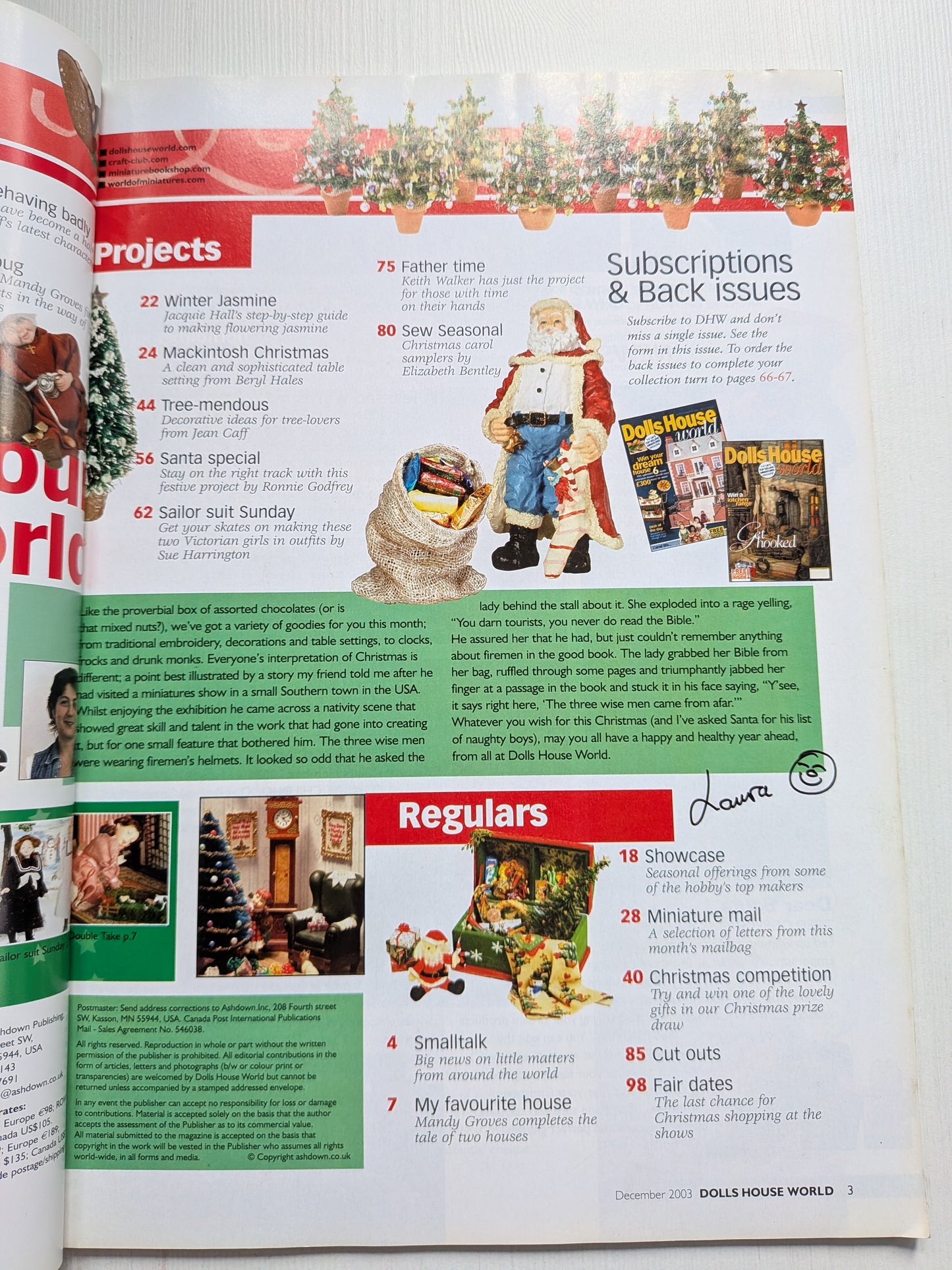 Dolls House World Magazine Issue 135 - December 2003 - Christmas Issue